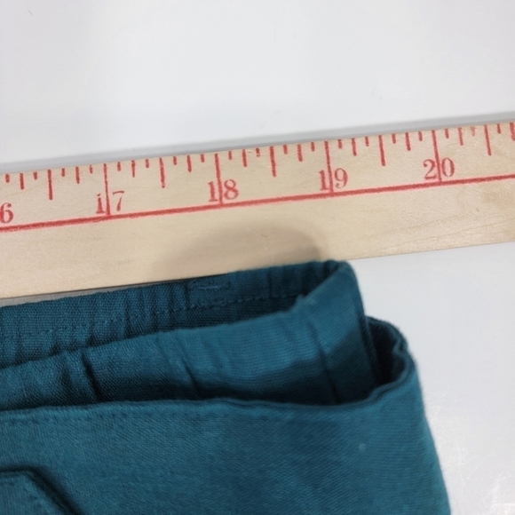 J. Jill Womens Wide Leg Linen Stretch Pants XL Teal Green Belted High Rise New - Picture 8 of 12